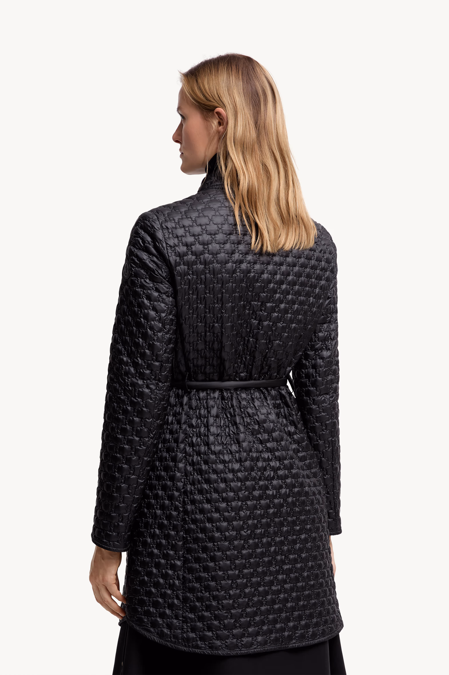 Plumífero largo con acolchado geométrico Raissac Negro Moncler 5